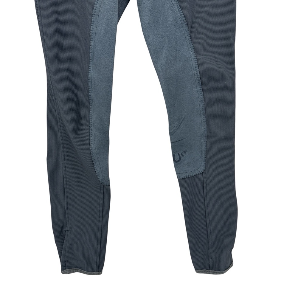 TUFFRIDER Breeches Ribbed Patch Riding Equestrian Gray - Picture 4 of 8